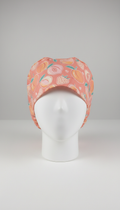 Gorro quirúrgico frutal pastel salmón elástico