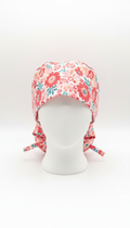 Gorro quirúrgico floral rosa sandía